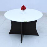 wooden black & white color style center table